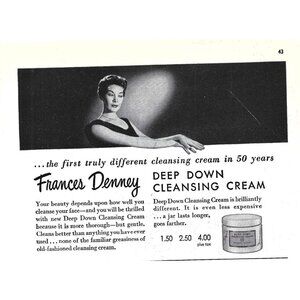 Francis Denning Cleansing Cream Makeup Advertisement 1950s Vintage Print Ad